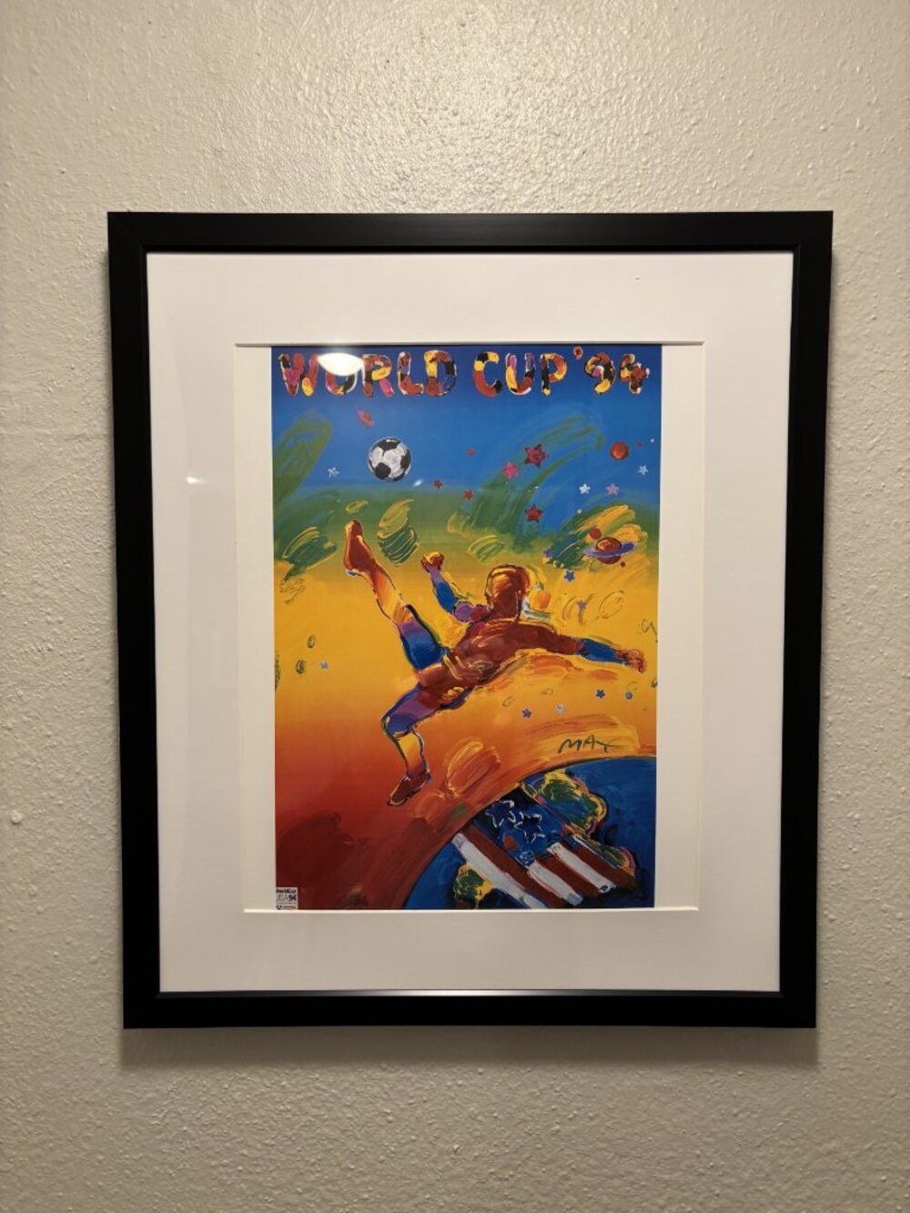 Peter Max Framed 12x14 Inch Art Print - World Cup '94